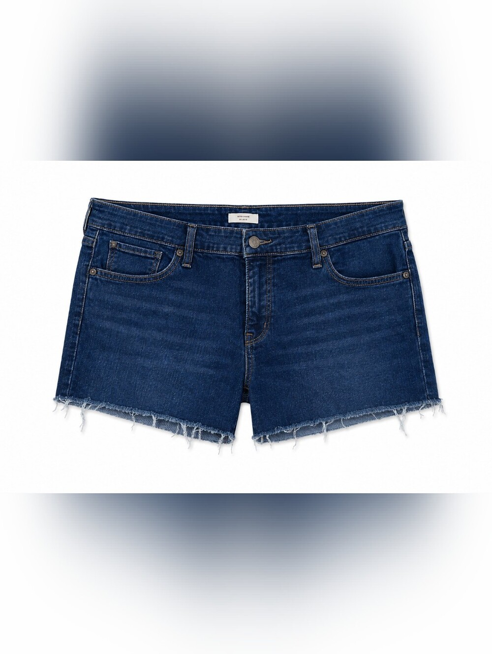 LEVI'S Dark Blue Frayed Hem Denim Jean Shorts Sz 24W